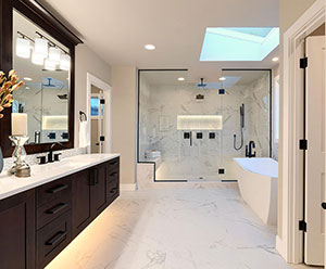 Elegant bathroom remodeling with modern fixtures