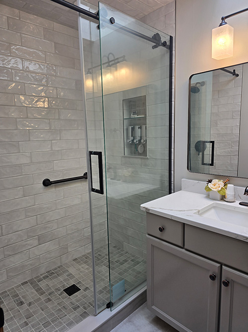 Elegant bathroom remodeling with modern fixtures