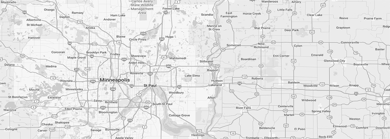 Twin Cities service area map